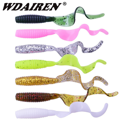 5PCS Fishing Maggots Worm Soft Lures Bass Jig Wobblers Tackle 5.5cm 2g Shrimp Odor With Salt Silicone Artificial Bait Swimbaits ► Photo 1/6