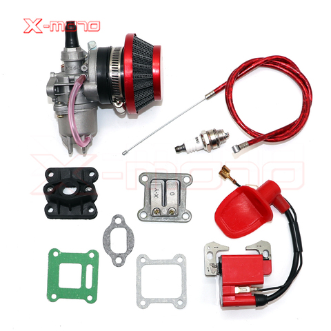 Pocket Bike 47cc 49cc engine carb carburetor with Pod Air Filter cable 2 stroke for Mini Quad ATV Dirt Bike MiniMoto Go Kart ► Photo 1/6