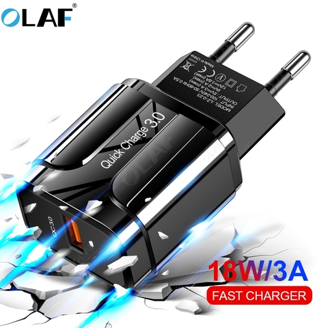 OLAF Quick Charge 3.0 USB Charger QC 3.0 Fast Charging EU US Plug Adapter Wall Mobile Phone Charger For iPhone Samsung Xiaomi ► Photo 1/6