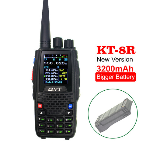 QYT Walkie Talkie KT-8R 3200mAh Quad Band 136-147Mhz 400-470mhz 220-270mh 350-390mhz Handheld Two Way Radio Ham Transceiver KT8R ► Photo 1/6