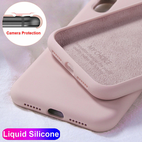 Liquid Silicone Case For Xiaomi Mi Note 10 Pro 9 SE 9T Pro A3 A2 8 Lite Slim Soft Cover For Xiaomi Redmi Note 8 7 Pro 8T 7A 8A ► Photo 1/6