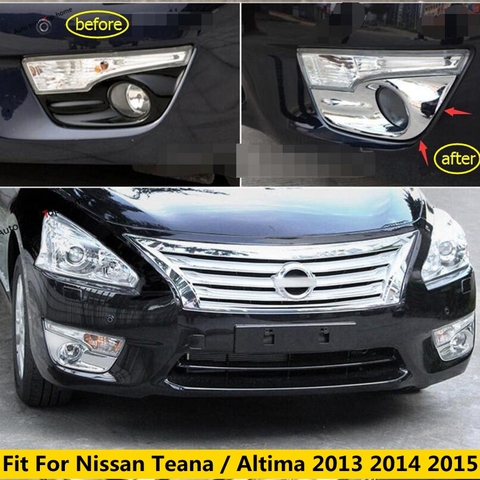 Yimaautotrims Front Fog Lights Lamp Cover Trim 2 Pcs Fit For Nissan Teana / Altima 2013 2014 2015 ABS Chromium Styling ► Photo 1/6