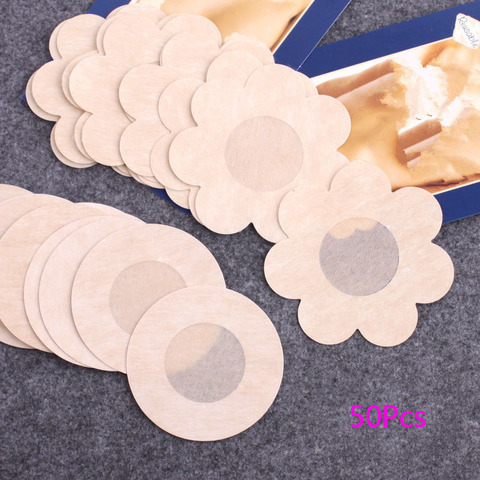 50pcs Women's Invisible Breast Lift Tape Overlays on Bra Nipple Stickers Chest Stickers Adhesivo Bra Nipple Covers Accessories ► Photo 1/6