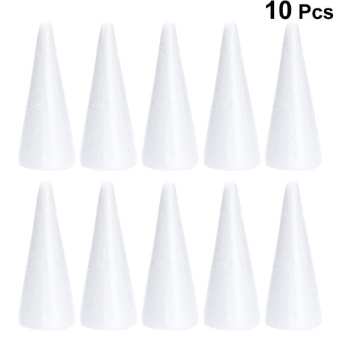 10pcs 18.5cm White Solid Foam DIY Cone Children Handmade Craft Cone Accessories for Home Craft Christmas ► Photo 1/6