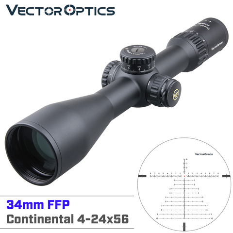 Vector Optics Continental 4-24x56 HD 34mm FFP Hunting Riflescope 1/10MIL Zero Stop 90% Light Optic Rifle Scopes .338 Long Range ► Photo 1/6