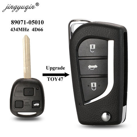 jingyuqin Upgraded Remote TOY47 Key Fob 434MHz 4D66 for Toyota Yaris Avensis Corolla Carina ETC P/N: 89071-05010 ► Photo 1/3