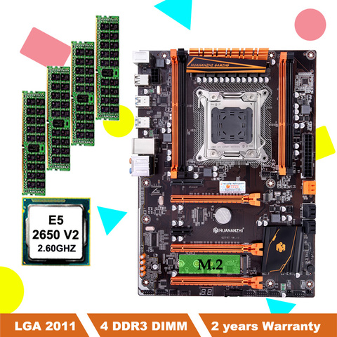 Big brand HUANANZHI deluxe X79 LGA2011 gaming motherboard set Intel Xeon E5 1620 V2 SR1AR 3.7GHz CPU RAM 16G(4*4G) DDR3 REG ECC ► Photo 1/6