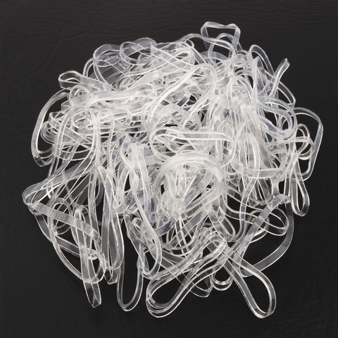 High quality 902 Transparent white Elastic Rope Rubber Band  Women Girls child Tie Hair Styling Tools Students School Supplies ► Photo 1/6