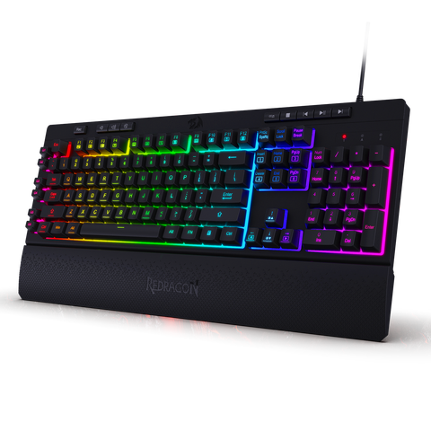 Redragon K512 Shiva RGB Backlit Membrane Gaming Keyboard with Multimedia Keys, 6 Extra On-Board Macro Keys, Media Control ► Photo 1/6