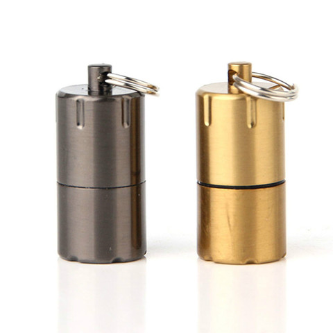 1pc Mini Compact Kerosene Lighter Capsule Gasoline Lighter Inflated Key Chain Petrol Wheel Lighter Grinding Outdoor Tools ► Photo 1/6