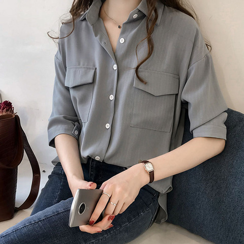 Casual Plus Size 3XL 4XL Summer Tops Fahoshion Women Tops and Blouses 2022 Short Sleeve striped Blouse Shirt Blusa Feminina A227 ► Photo 1/6