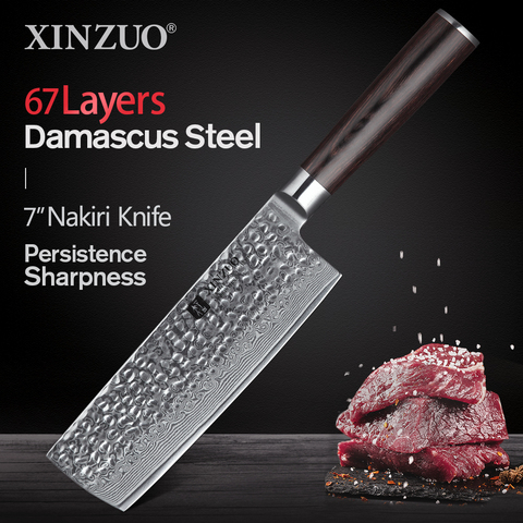 XINZUO 6.8 inch Chef Kitchen Knife 67 Layers VG10 Damascus Steel Chinese Cleaver Kitchen Knife Cook Knives Pakka Wood Handle ► Photo 1/6