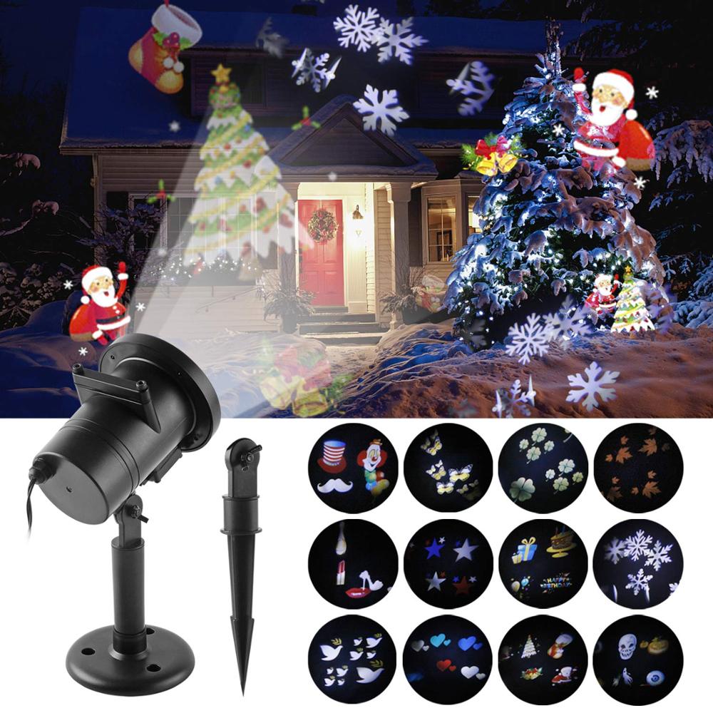 Outdoor Waterproof Remote LED Laser Projector 11 Pattern Christmas Decor Lights 