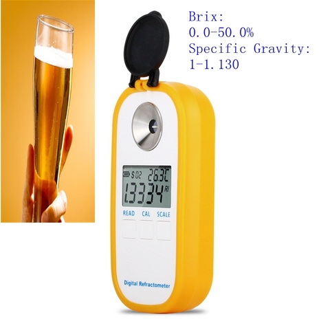 Digital Beer Wort Refractometer Brix 0-50% Specific Gravity 1.000-1.130 Electronic Hydrometer LCD Brewing SG Wine Alcohol Meter ► Photo 1/6
