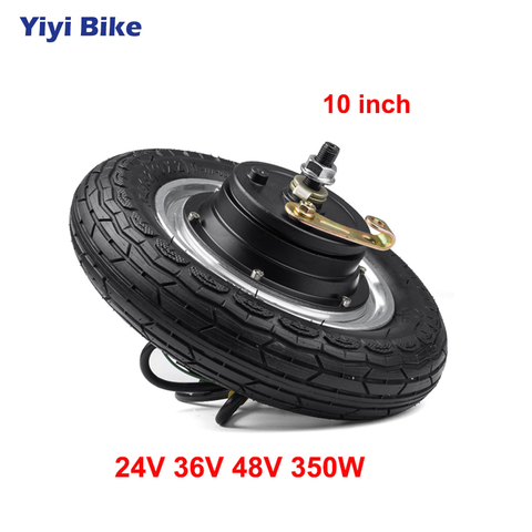 10 inch Adult Electric Scooter 24V 36V 48V 350W Motor Wheel DC Brushless Motor With Tire bicicleta electrica Electric Bike kit ► Photo 1/5