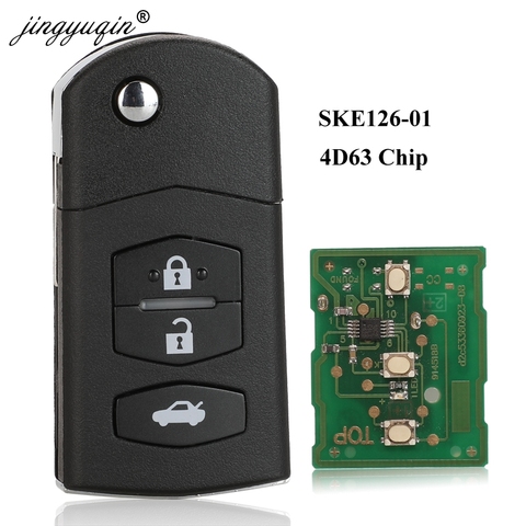 jingyuqin SKE126-01 433Mhz 3 Button Remote Flip Key Fob for MAZDA Car 2 M2 Demio /3 M3 Axela/ 5 M5 Premacy / 6 M6 Atenza / 8 M8 ► Photo 1/5