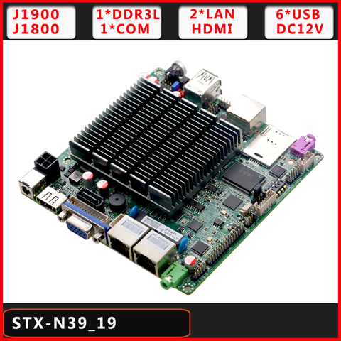 NUC Board Mini PC Mainboard Fanless J1900 J1800 2 Lan Port Nano Computer ITX Motherboard ► Photo 1/1