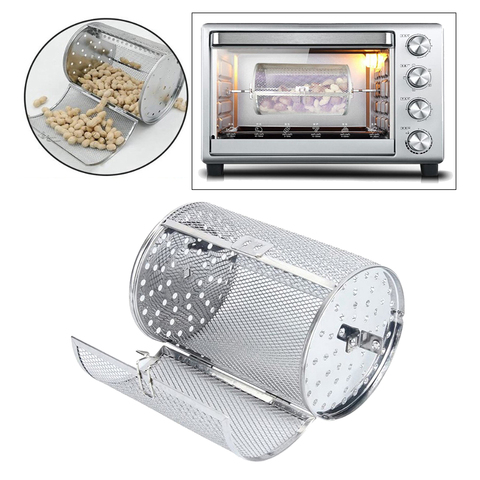 Rotisserie Grill Roaster Drum Oven Basket Oven Roast Baking Rotary Silver ► Photo 1/6