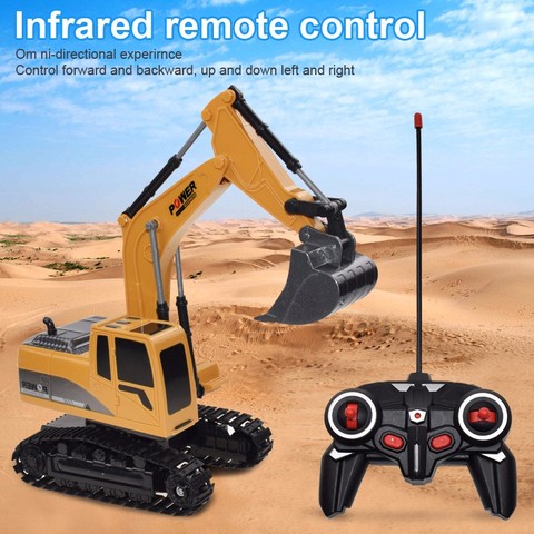 RC Trucks Mini Remote Control Bulldozer 1:24 Alloy Plastic Engineering Car Dump Truck Crane Excavator Electric Vehicle Toys Gift ► Photo 1/6