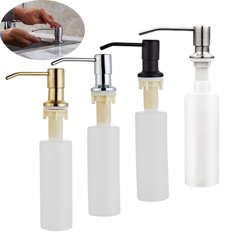 300ML Kitchen Sink Soap Dispenser Black ABS Dispenser Detergent Liquid Soap Lotion Dispensers Stainless Steel Head ► Photo 1/6