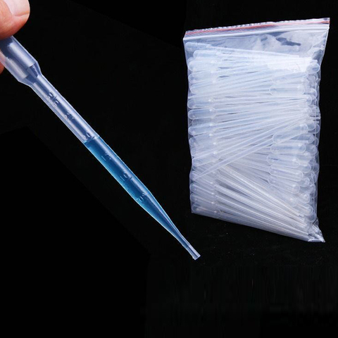 50Pcs 0.2ml/0.3ml/1ml/2ml/3ml/5ml LDPE Disposable Clear Plastic Eye Dropper Transfer straws Graduated Perfume Liquid Pipettes ► Photo 1/6