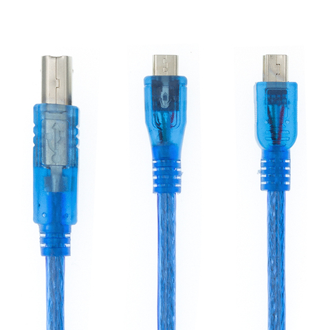 USB Cable for Uno r3/Nano/MEGA/Leonardo/Pro micro/DUE Blue High Quality A type USB/Mini USB/Micro USB ► Photo 1/6