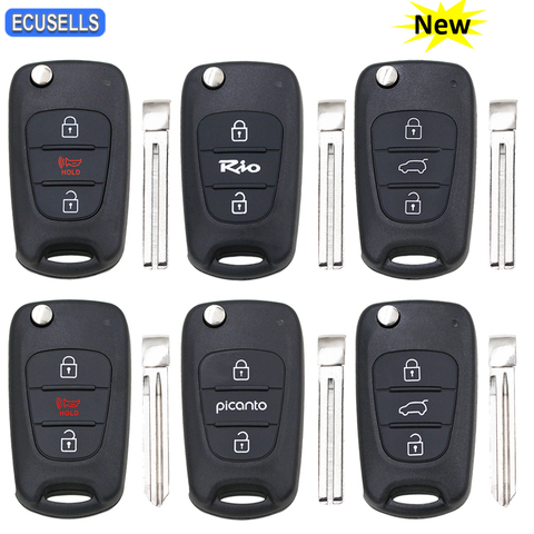 New Replacement 3 Button Flip Remote Key Shell Case Smart Car Key Housing Fob For Kia Sorento Sportage Cerato Rio Uncut Blade ► Photo 1/6