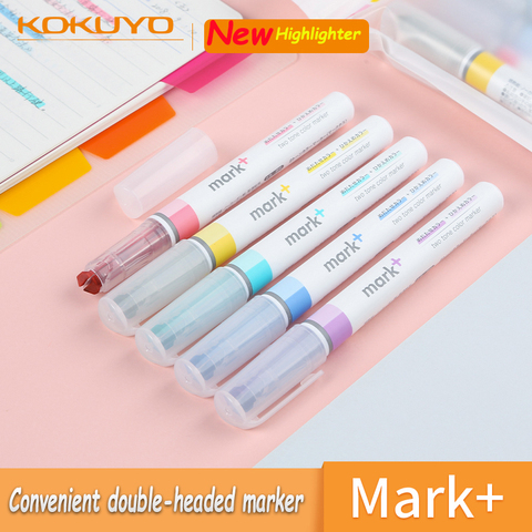 1Pcs /Japan KOKUYO double-headed marker PM-MT100 color highlighter beetle light color single-head double line ► Photo 1/6