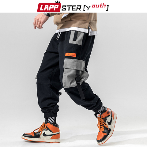 LAPPSTER patchwork Streetwear Harem Pants Men 2022 Overalls Mens Baggy harajuku Cargo Pants hip hop Trousers casual Track Pants ► Photo 1/6