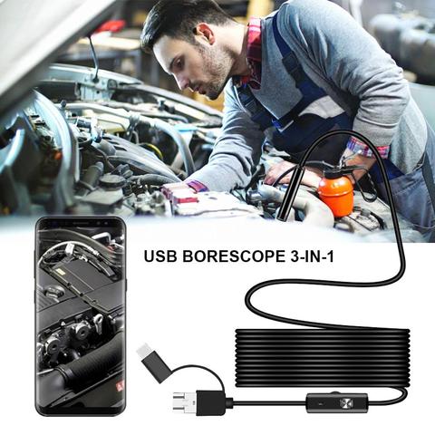 Endoscope For Cars USB Borescope Endoscope Camera IP68 Waterproof Snake Camera Inspection HD Camera For Smartphone ► Photo 1/6