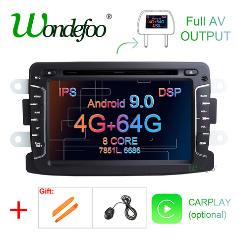 DSP IPS 4GB 64G Android 9.0 car multimedia GPS For Dacia Sandero Duster Captur Lada Xray 2 Logan 2 Dokker Lodgy 2012-2017 ► Photo 1/6