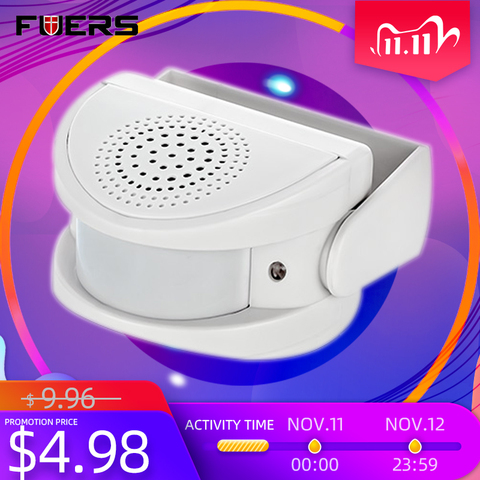 FUERS Wireless Guest Welcome Chime Alarm Door Bell PIR Motion Sensor for Shop Entry Company Security Protection Alarm Doorbell ► Photo 1/6