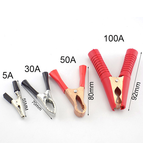 5A/30A/50A/100A Electrical Alligator Clips car Battery Clamps For Car Test Probe Crocodile Clip Connector Electrical DIY Tools ► Photo 1/5