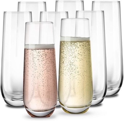 Stemless Champagne Flute Glasses,Elegant All-Purpose Wine Drinking Glassware Beverage Cups for Water, Juice, Beer, Liquor, Whisk ► Photo 1/5