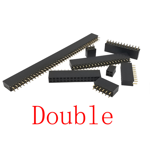 10PCS 2* 2P-40Pin Straight Pin Double Row Female Pitch 2.54mm Breakaway PCB Board Pin Header Socket Connector for Arduino ► Photo 1/4