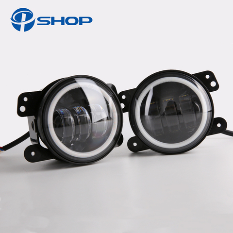 30w Chip led 4 inch White Round fog lights lens Projector 4'' Fog Lamp For Offroad Jeep Wrangler Dodge Chrysler ► Photo 1/2