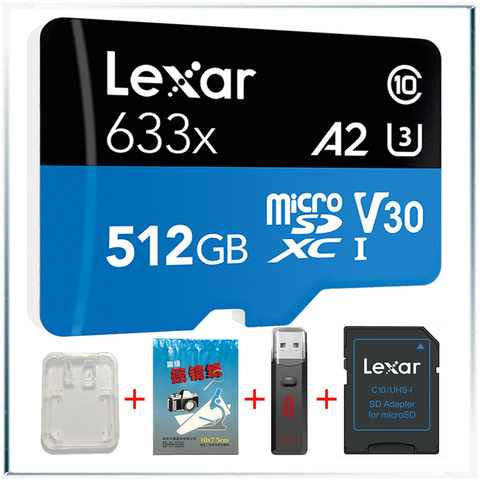 Lexar 633x Micro SD Card Gopro Memory Card Micro SD 512gb Memory Card Flash Card High-Performance 633x MicroSDHC UHS-I cards ► Photo 1/6