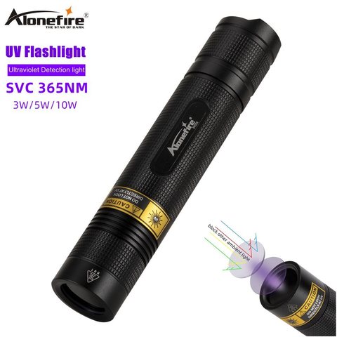 Alonefire SV006 UV Flashlight SVC LED 365nm scorpion Ultra Violet Ultraviolet Invisible Torch for Pets Stain Hunting Marker ► Photo 1/6
