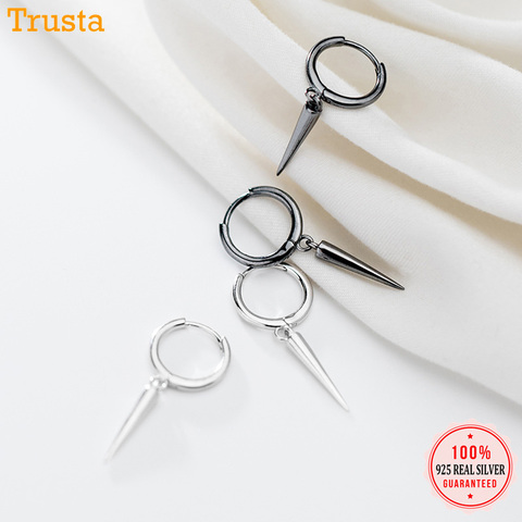 Trustdavis Genuine 100% 925 Sterling Silver Cute Sweet Small Stick Hoop Earrings For Women Girl Wedding Jewelry Gift DA472 ► Photo 1/6