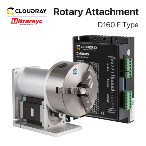 Ultrarayc Rotary Attachment MAX Diameter 160mm Rotary Device with Chuck for Fiber & Co2 laser Marking & Engraving Machine ► Photo 1/6