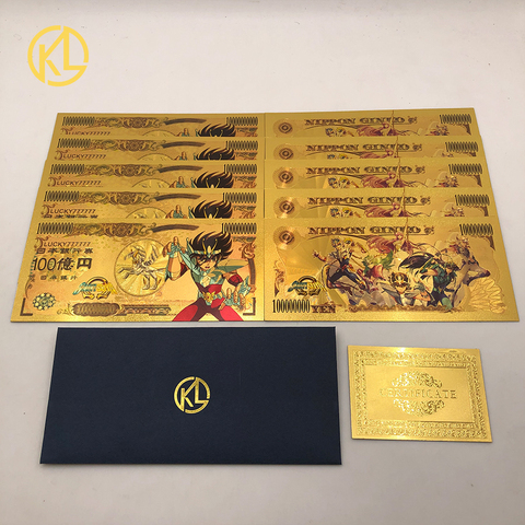 5 types Japanese Anime banknote Saint Seiya  myth EX Marina Solent Armor Gold banknote for fans ► Photo 1/6