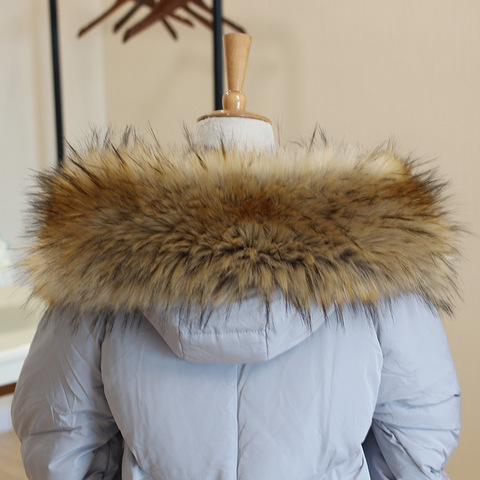 Fur Collar Faux Fur Scarf Trim Hoodie Custom Made Fur Collar Trim for Down Coat Hood Warm Thick Fur Collar Scarves Hot Sale ► Photo 1/6
