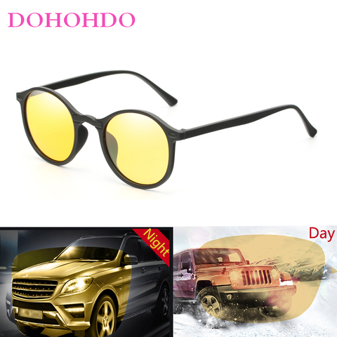DOHOHDO Night Vision Sunglasses Unisex Men Goggles Yellow Classic Round Frame Glasses Driver Eyewear Male Female Glasses UV400 ► Photo 1/6