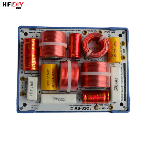 HIFIDIY LIVE  AS-33C 3 Way 3 speaker Unit (tweeter + mid +bass )HiFi Speakers audio  Frequency Divider Crossover Filters ► Photo 1/6