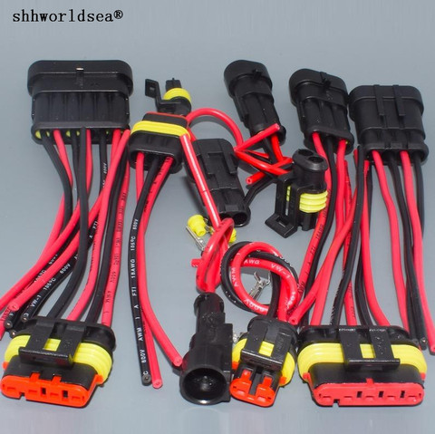 shhworldsea 1P 2P 3P 4P 5P 6P 18AGW 14CM Waterproof Electrical Auto Connector Male Female Plug with Wire Cable harness for Car ► Photo 1/6