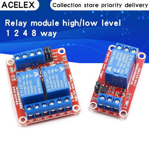 1 2 4 8 Channel 5V 12V Relay Module Board Shield with Optocoupler Support High and Low Level Trigger for Arduino ► Photo 1/6