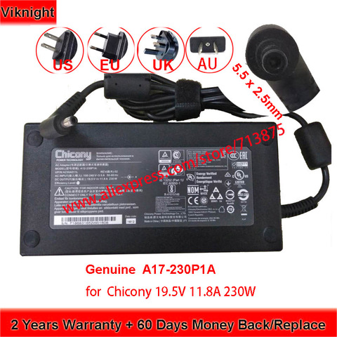 Genuine 19.5V 11.8A 230W 5.5 x 2.5mm A230A012L A12-230P1A A17-230P1A Chicony AC Adapter for Msi GS75 STEALTH-248 P65 GS65 ► Photo 1/6