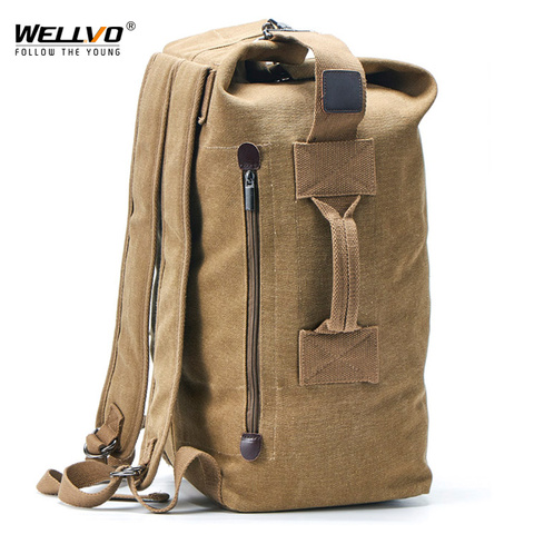 Large Man Travel Bag Mountaineering Backpack Male Luggage Canvas Bucket Shoulder Army Bags For Boys Men Backpacks mochilas XA88C ► Photo 1/6