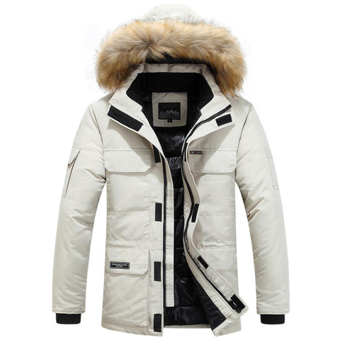 Winter Jackets Men Fur Warm Thick Cotton Multi-pocket Hooded Parkas Mens Casual Fashion Warm Coats Plus Size 5XL 6XL Overcoat ► Photo 1/6