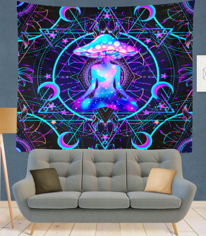 Purple mushroom Indian Mandala Tapestry Wall Hanging Bohemian Gypsy Psychedelic Tapiz Witchcraft Tapestry ► Photo 1/6